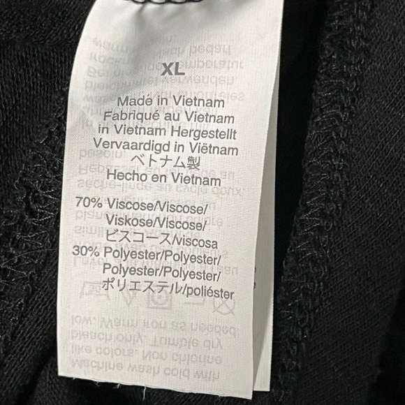 J. Crew Mercantile Black Woven Bottom Peep Hem Vneck Long Sleeve Tshirt Size XL - Picture 5 of 5